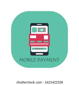 Mobile banking and mobile payments concept. Vector illustration. Flat design