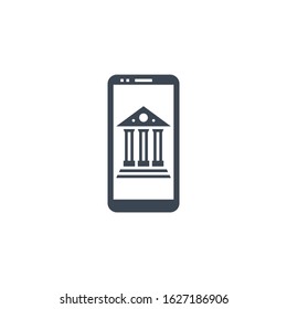 Mobile Banking related vector glyph icon. Isolated on white background. Vector illustration.