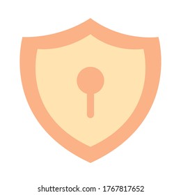 Mobile Banking, Schildschutzsafe, Vektorgrafik, flaches Symbol