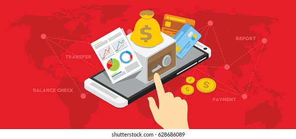 mobile banking shopping transaction with smartphone