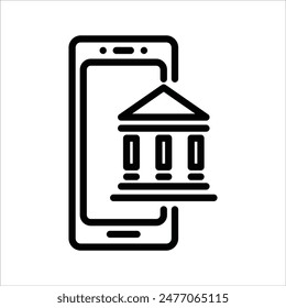 Icono de línea simple de Banca Móvil