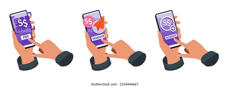 Mobile Banking with Singapore Dollar Illustration