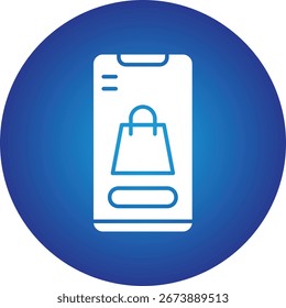 Ilustración de icono de Vector único de banca móvil