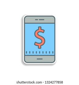 mobile banking sticker icon. Element of color banking icon. Premium quality sticker design icon. Signs and symbols collection icon for websites, web design