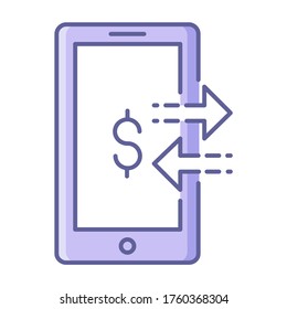 Mobile banking, transfer icon symbol vector 