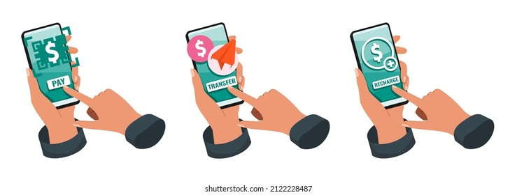 Mobile Banking with US Dollar Illustration