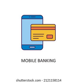 Mobile Banking Vector Filled Outline Icon Design illustration. Banking and Payment Symbol on White background EPS 10 File