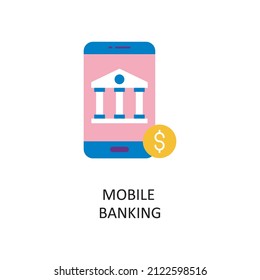 Mobile Banking Vector Filled Outline Icon Design illustration. Banking and Payment Symbol on White background EPS 10 File