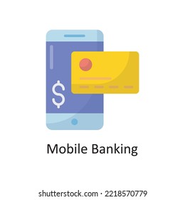 Mobile Banking Vector Flat Icon Design illustration. Banking and Payment Symbol on White background EPS 10 File