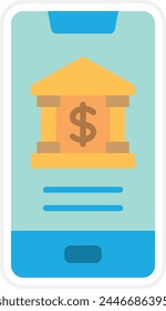 Icono de Vector de Banca Móvil. Se puede utilizar para la impresión, aplicaciones móviles y de Web.