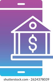 Icono de Vector de banca móvil. Se puede utilizar para aplicaciones de impresión, móviles y de Web.