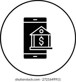 Icono de Vector de banca móvil. Se puede utilizar para aplicaciones de impresión, móviles y de Web.