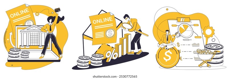 Mobile banking vector illustration. In digital ballet transactions, mobile banking pirouettes gracefully as lead dancer The internet becomes playground for financial ballet by mobile banking