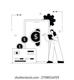 Ilustración de esquema de Vector de banca móvil EPS 10 File	