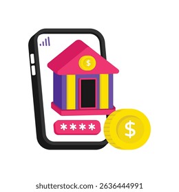 Mobile Banking Vector style icon. Eps 10 file