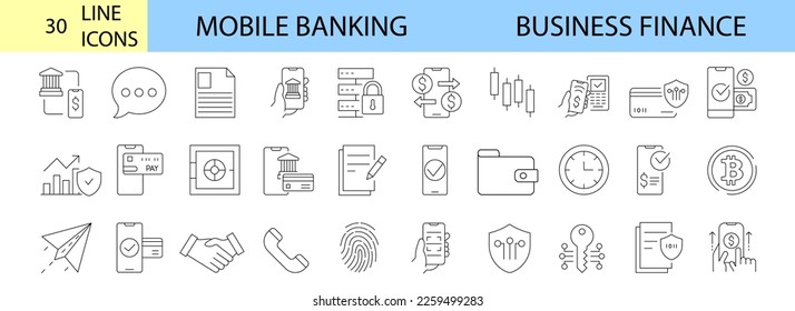 Mobile banking web icon for business, financial, online payment, mobile app, exchange, marketplace, verify, top up and E-wallet.