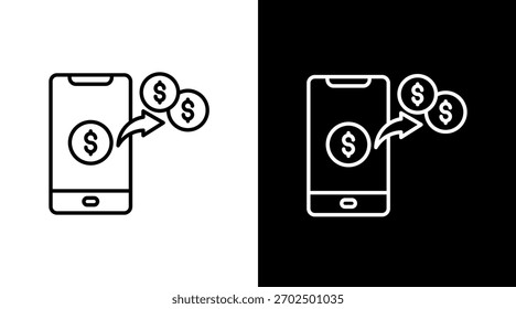 Mobile Banking White Icon Set Design
