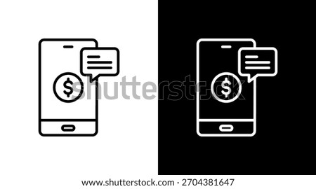 Mobile Banking White Icon Set Design