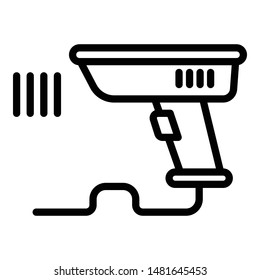 Mobile barcode scanner icon. Outline mobile barcode scanner vector icon for web design isolated on white background