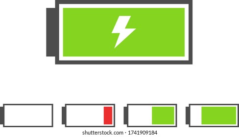 Mobile battery charge level icon.