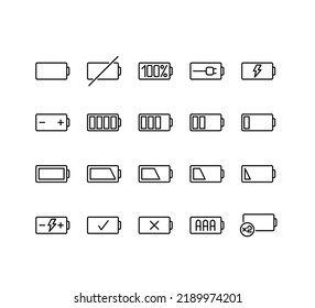Iconos móviles de carga y batería