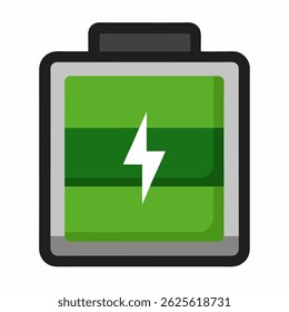 Icono de Vector de carga de batería móvil sobre fondo blanco