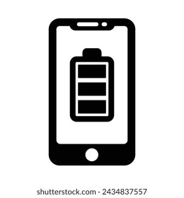 Icono completo de la batería móvil, ilustraciones de gráficos vectoriales 