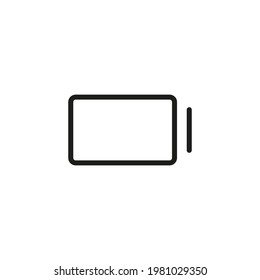 Mobile Battery Line Icon. Web Symbol For Web And Apps. Sign Design In Outline Style. 