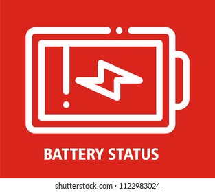 MOBILE BATTERY STATUS VECTOR ICON 