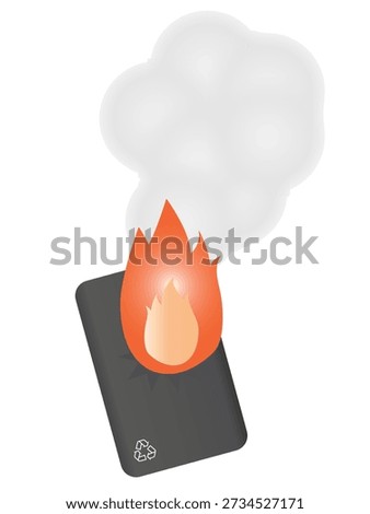 Mobile battery that caught fire | Mobile battery with built-in lithium-ion battery
