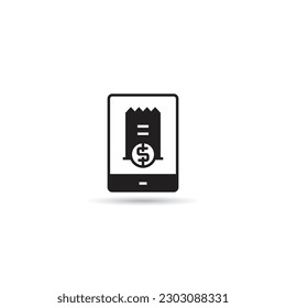 Mobiles Rechnungssymbol auf weißem Hintergrund