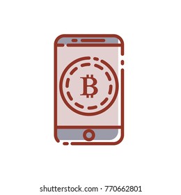 mobile bitcoin icon vector modern style design