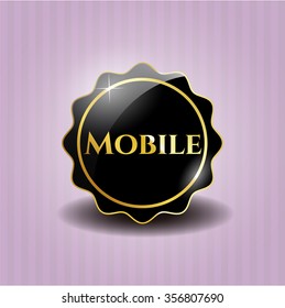 Mobile black emblem or badge, modern style