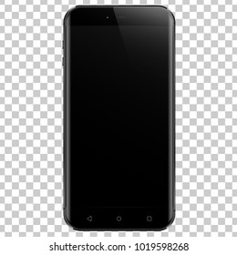 Mobile black smartphone, isolated on a transparancy background. To present your application.