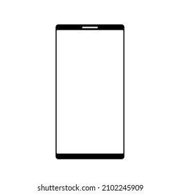 mobile with a blank screen On a white background Modern digital devices Show front view and black frame. Vector illustration