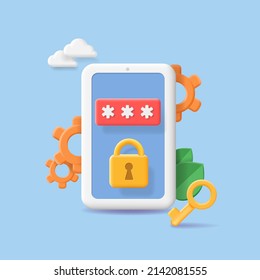 Mobile, blocked, pin code icon. Smartphone security concept. Safety and security, verification key, Password, padlock. vector concept