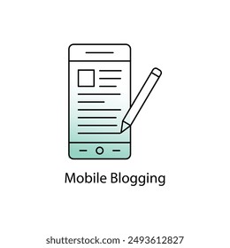 Icono de Blogueo Móvil - Blogueo, Contenido Móvil, Escritura en Línea con un trazo editable.