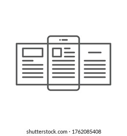 Símbolo vectorial de Blogueo Móvil aislado en fondo blanco