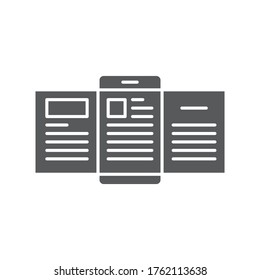 Símbolo vectorial de Blogueo Móvil aislado en fondo blanco