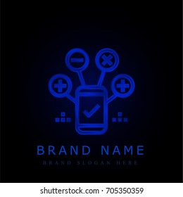 Mobile blue chromium metallic logo