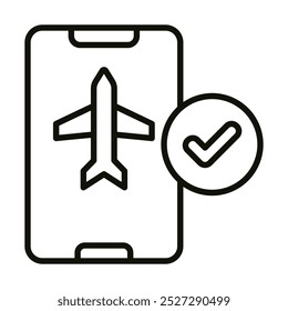 Icono de embarque móvil Ilustración vectorial de línea