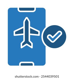Icono de embarque móvil Ilustración vectorial de línea