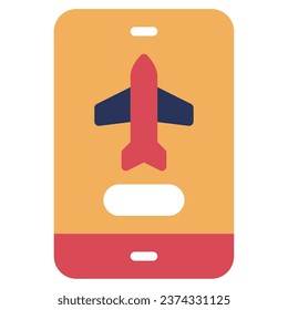 Mobile Boarding Pass Icon Illustration, for uiux, web, app, infographic, etc