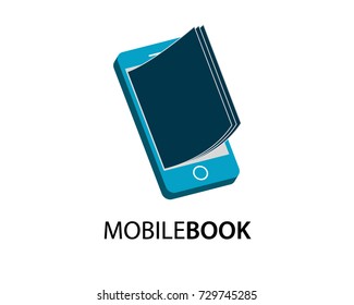 Mobile Book 3D logo template design