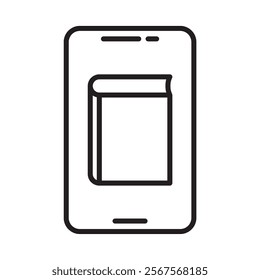mobile book icon line vector design with trendy style