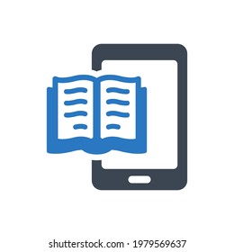 Mobile book icon (Simple vector illustration)