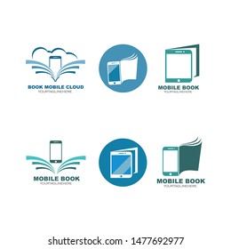 mobile book logo icon vector illustration design template