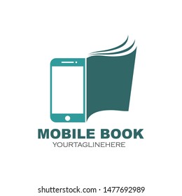 mobile book logo icon vector illustration design template