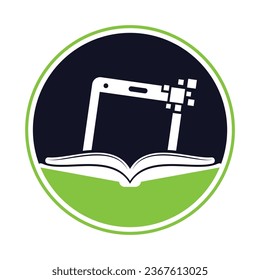 Mobile book logo template illustration. Book mobile logo design icon.