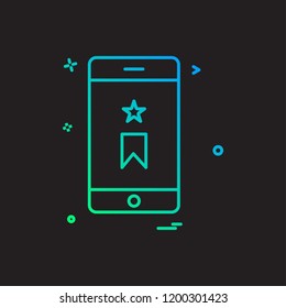 mobile bookmark icon vector design